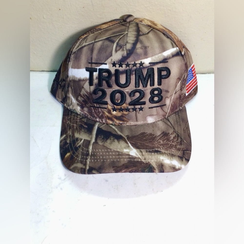 Trump 2028 Embroidered Camo Baseball Cap Camouflage MAGA USA